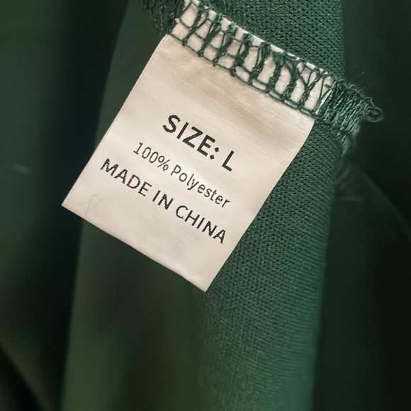 Dark Green - Large - Women's V Neck Formal Long Sleeve Maxi Dress w/Slit - Picture 3 of 10